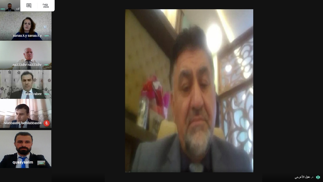 السيد رئيس الجامعة يحضر الجلسة العاشرة الإلكترونية لمجلس كلية الإدارة والاقتصاد